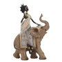 Voir la diapositive 1 : Paris Prix Statuette Déco Femme sur Éléphant  Tribal Masai  32cm Multicolore