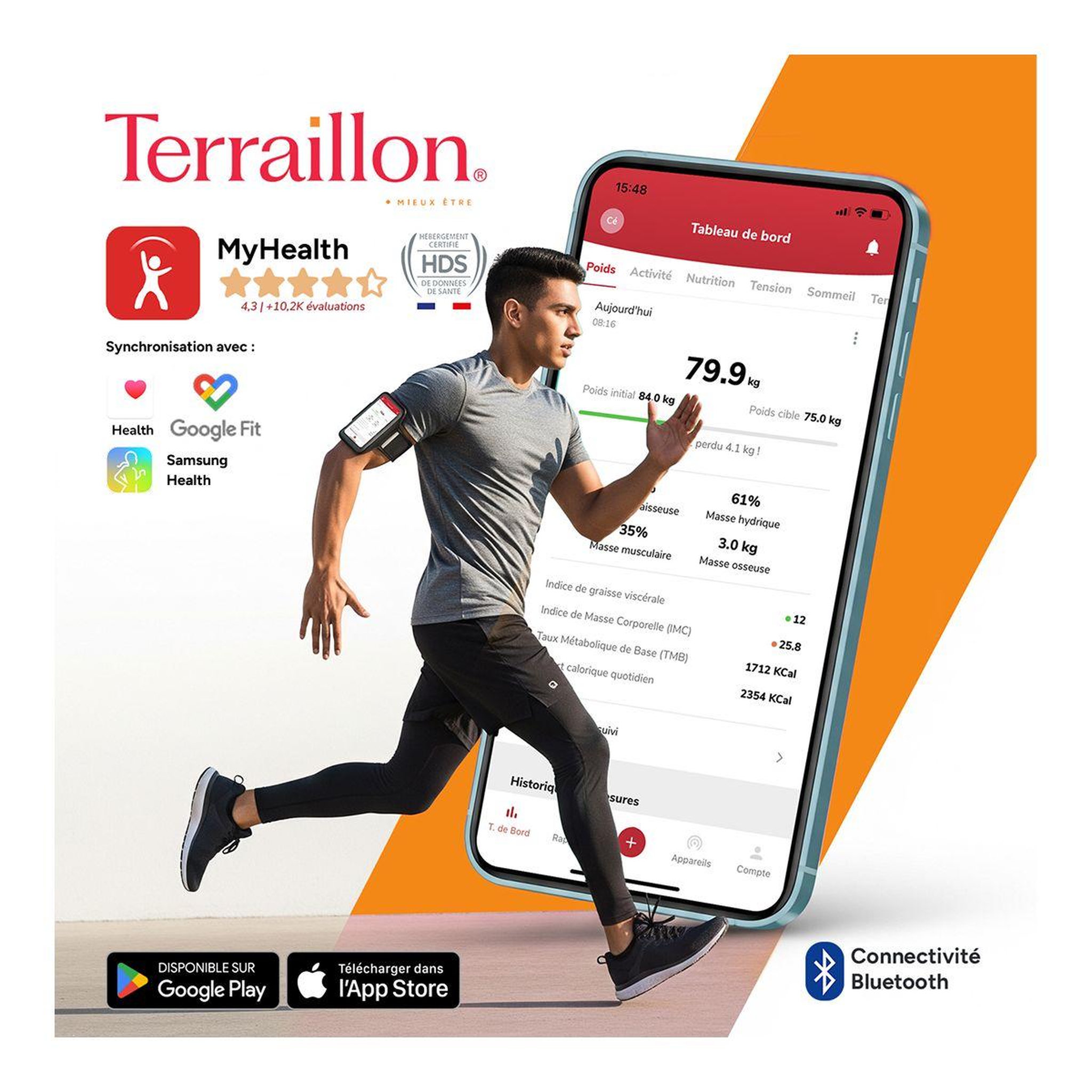 Voir la diapositive 4 : Terraillon Pèse personne connecté COLOR COACH FIT