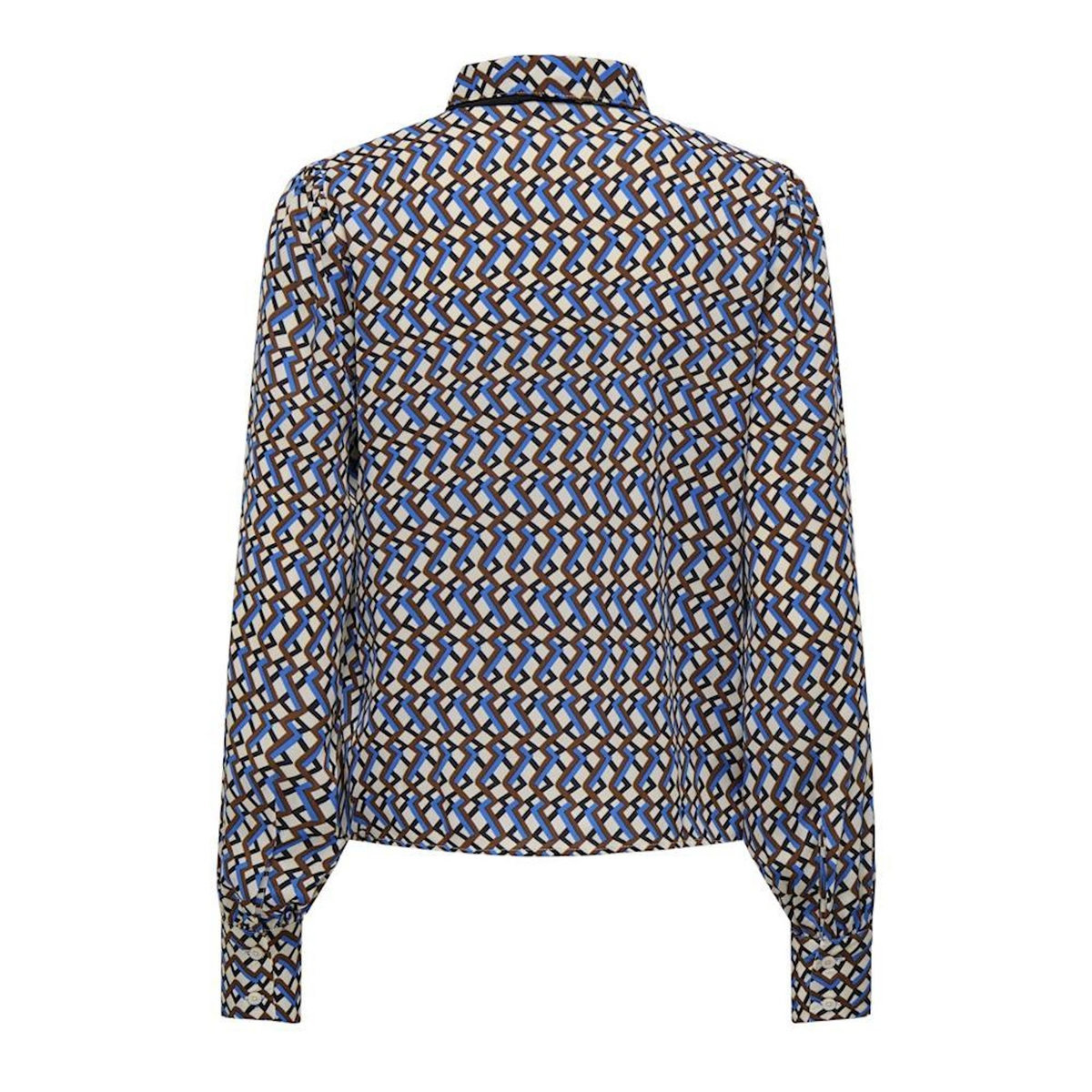 JACQUELINE DE YONG Blouse Beige//Bleu Imprimé Femme JDY Life Boey