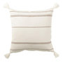 Voir la diapositive 1 : Paris Prix Coussin Déco Pompons  Iliana  50x50cm Blanc