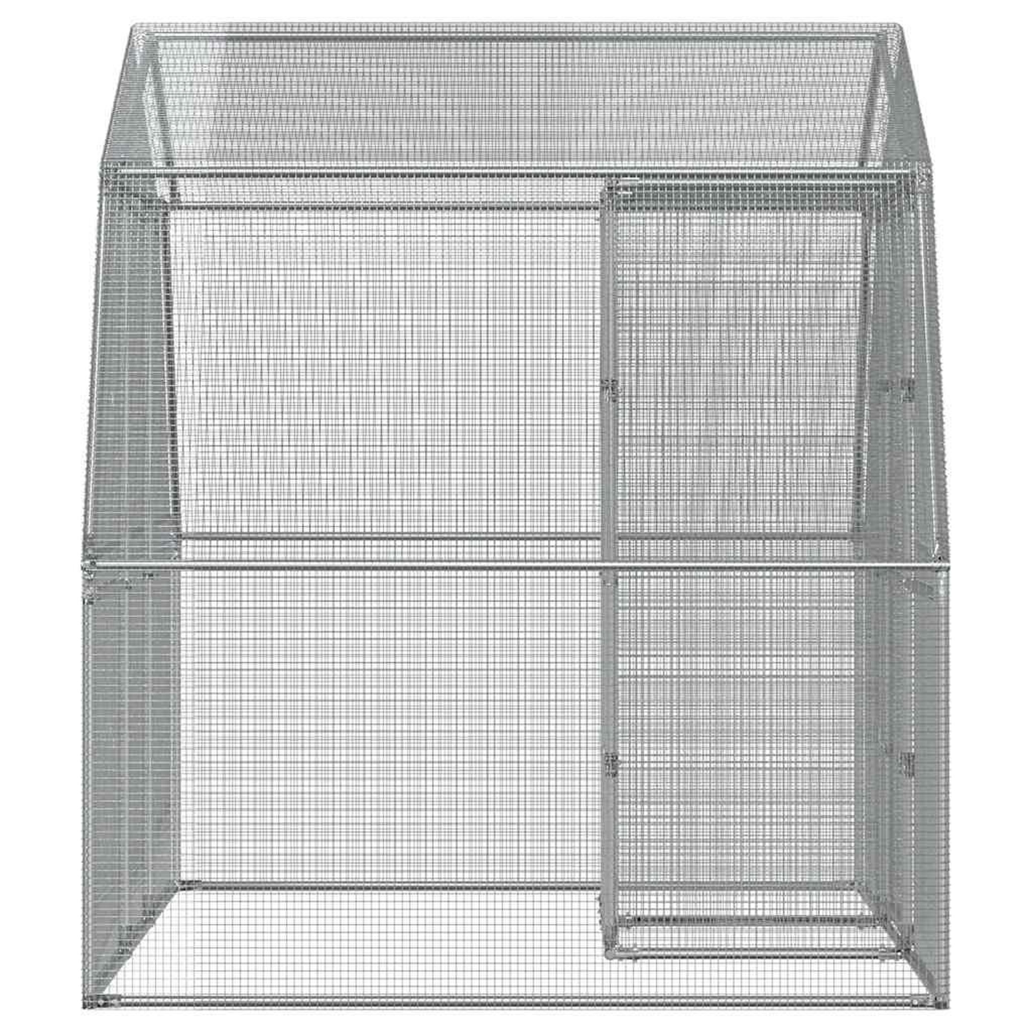 Voir la diapositive 5 : VIDAXL Cage a oiseaux avec porte argente acier galvanise