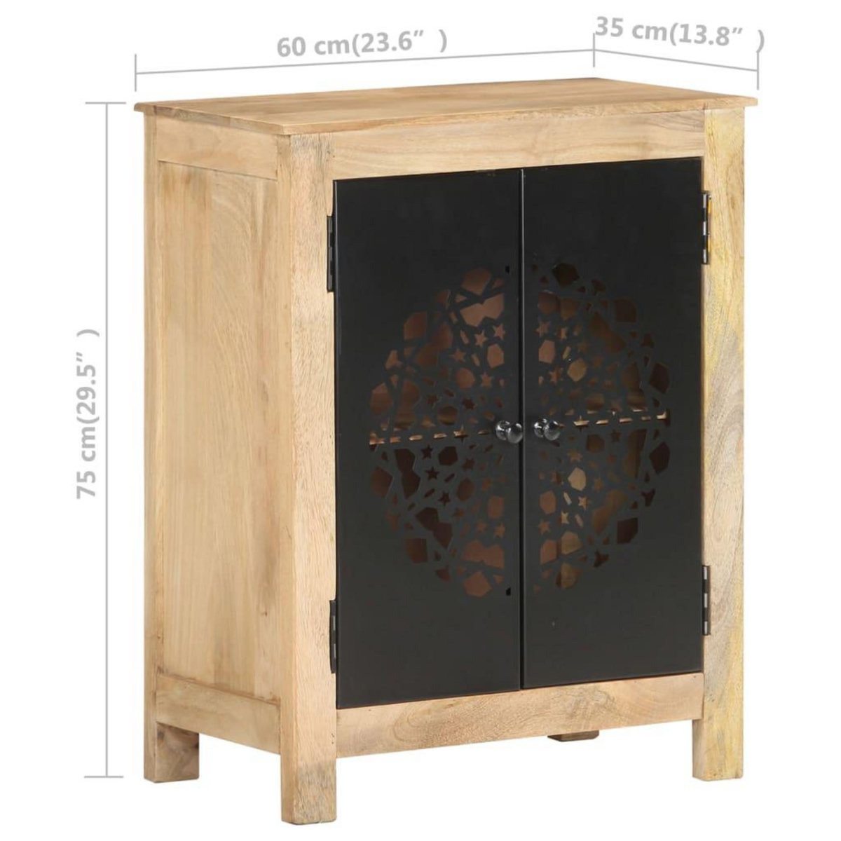 VIDAXL Buffet 60x35x75 cm Bois de manguier massif