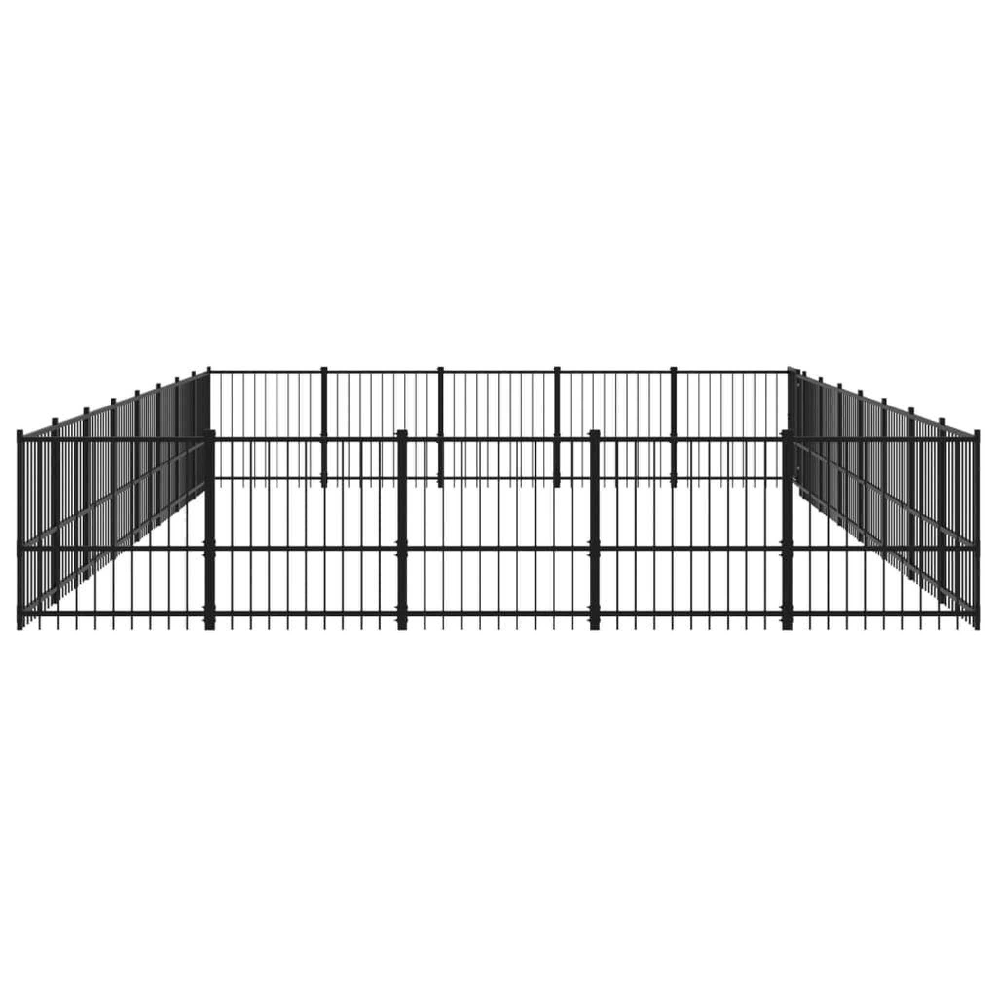 Voir la diapositive 4 : VIDAXL Chenil d'exterieur pour chiens Acier 37,64 m²