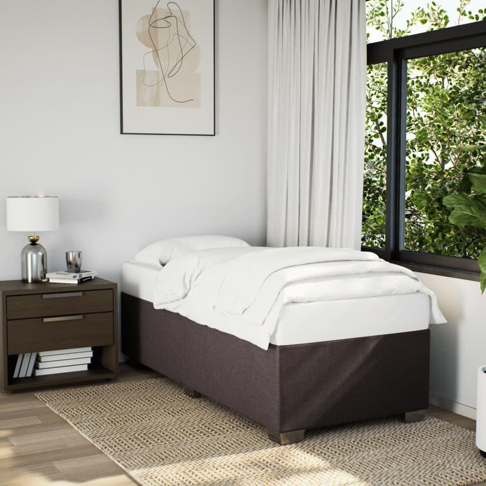VIDAXL Cadre de lit sans matelas marron fonce 80x200 cm tissu