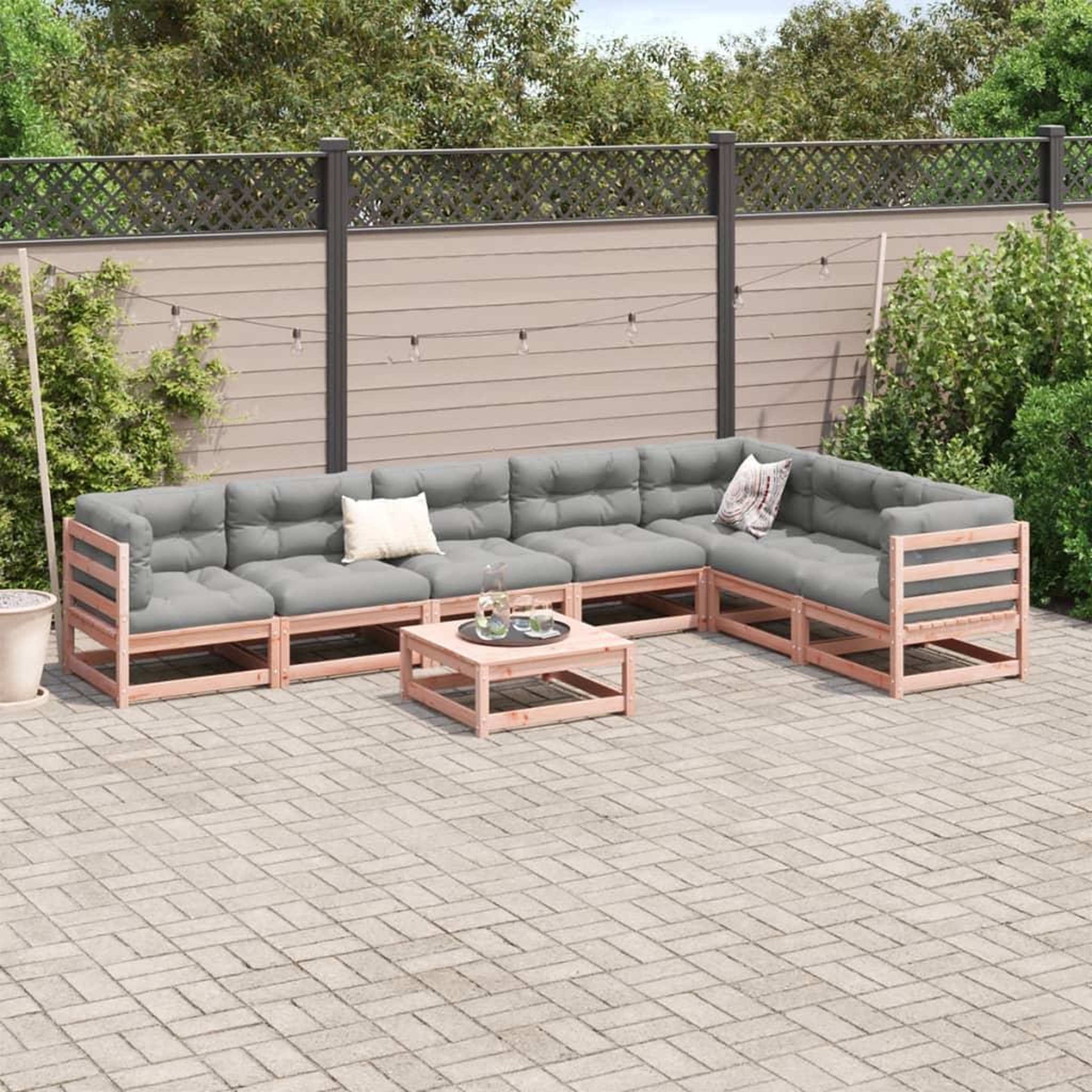 Voir la diapositive 3 : VIDAXL Salon de jardin 8 pcs bois massif sapin de douglas