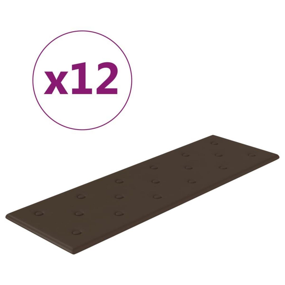 VIDAXL Panneaux muraux 12 pcs Marron 90x30 cm Similicuir 3,24 m^2