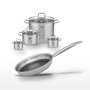 Voir la diapositive 1 : ELO Batterie de cuisine Ensemble de casseroles et poêles poêle 28 cm faitouts 12/14 cm et 20/26 cm Elo Collection Relief Solution Citrin
