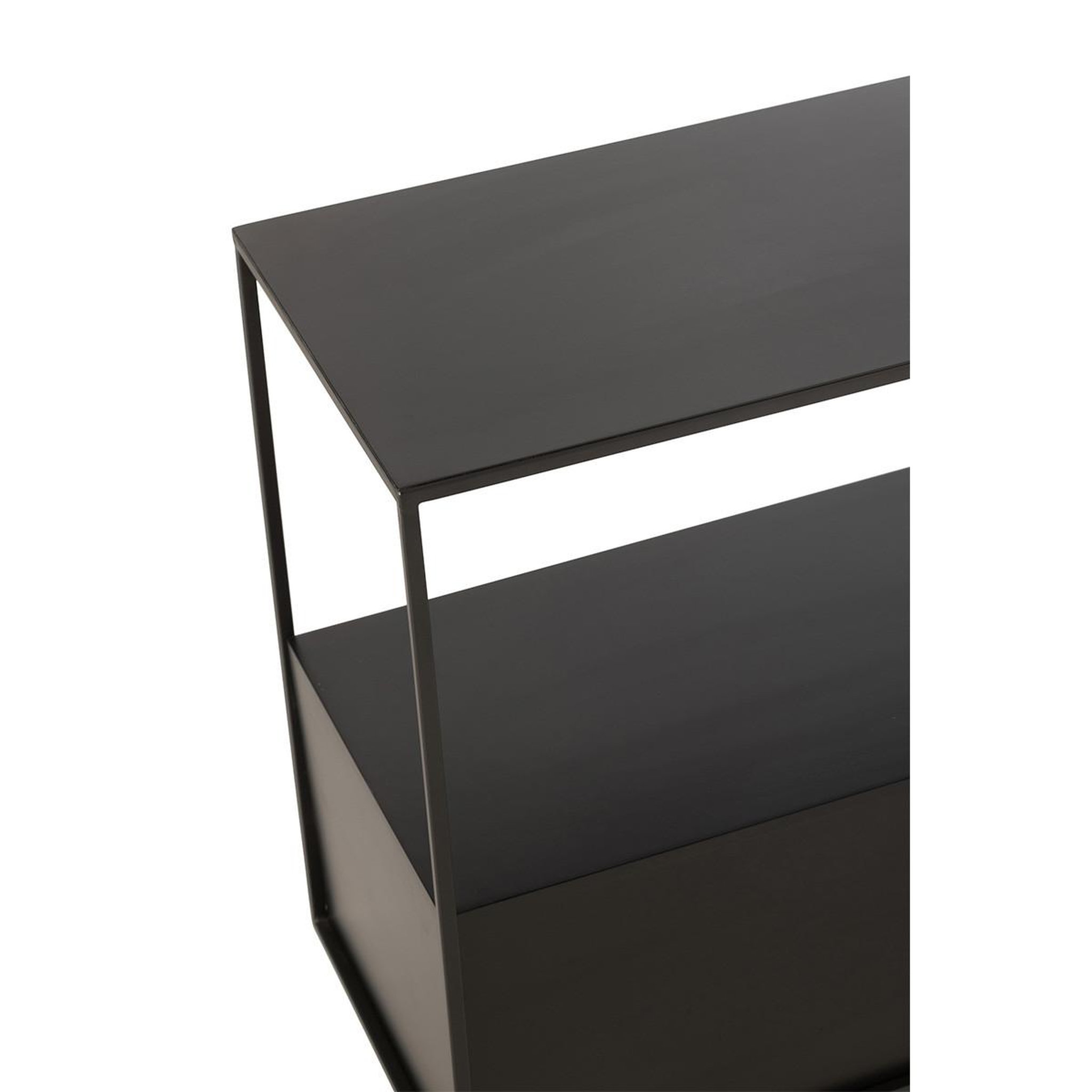 Voir la diapositive 5 : J-LINE Table d'appoint en métal  maryanne  57cm noir