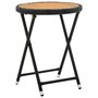 Voir la diapositive 1 : VIDAXL Table a the Noir 60 cm Resine tressee et bois d'acacia solide