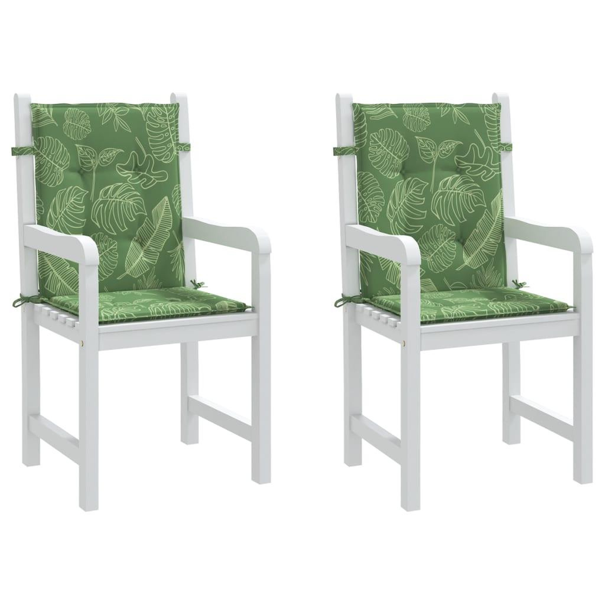 Voir la diapositive 4 : VIDAXL Coussins de chaise a dossier bas lot de 2 modele de feuille
