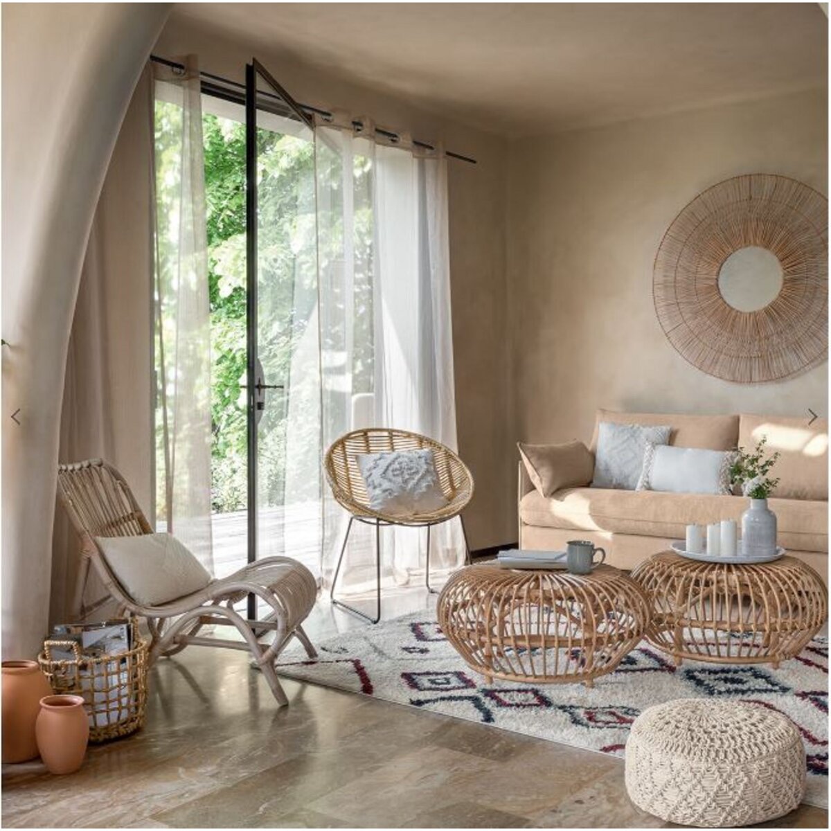 Fauteuil en rotin naturel PAOLA