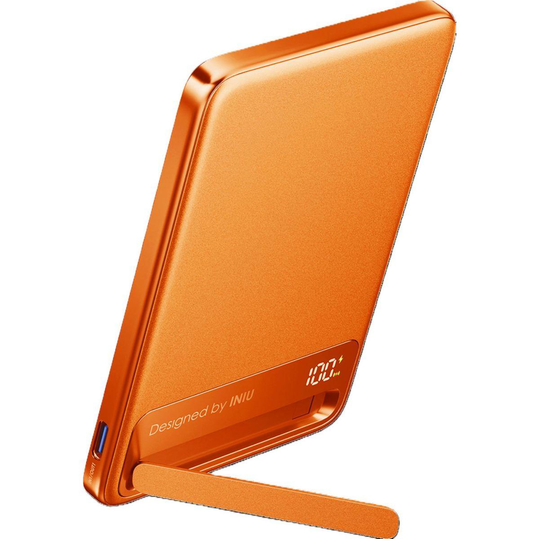 INIU Batterie externe 5000 mah magnet qi2 magpro slim orange