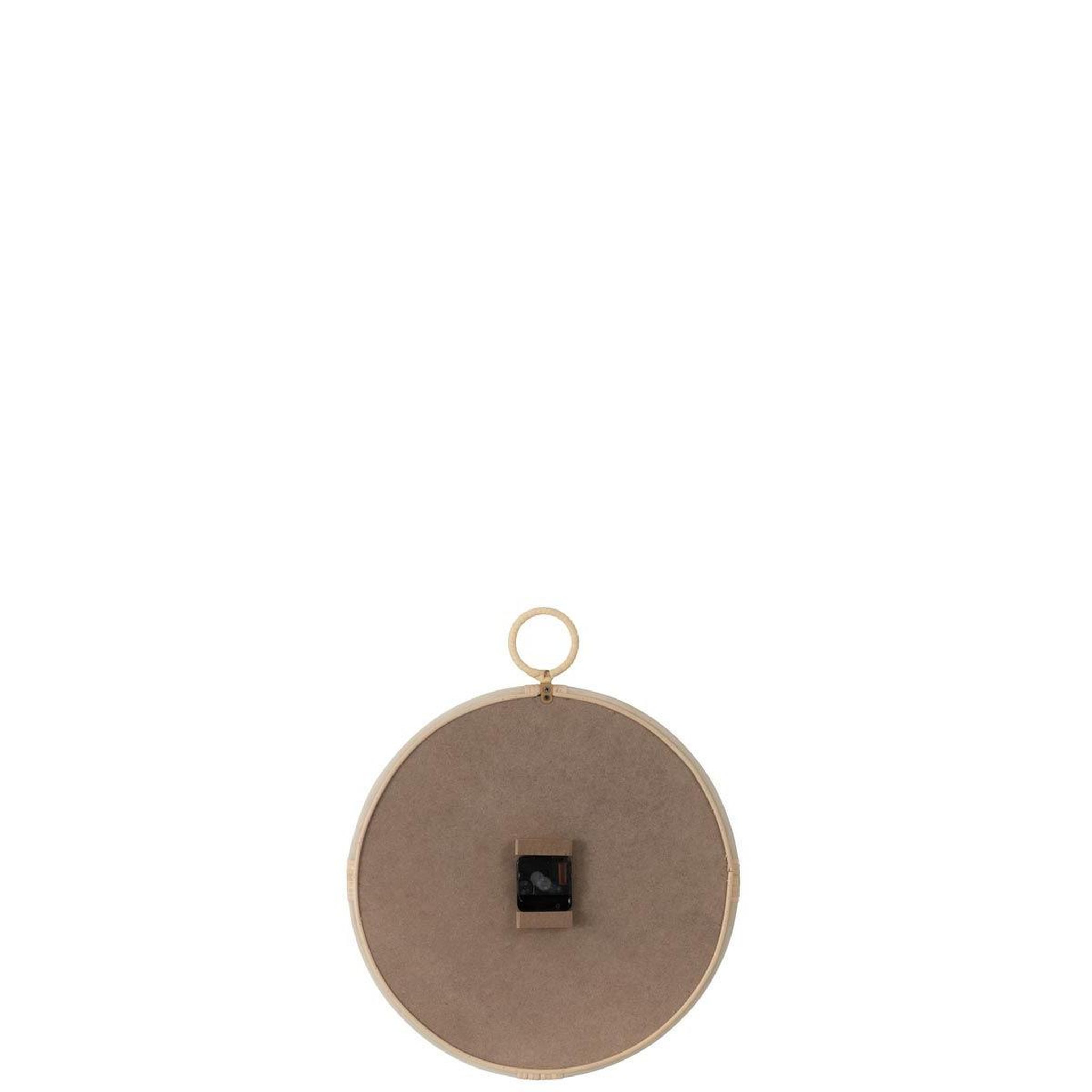 Voir la diapositive 2 : J-LINE Horloge murale en rotin  kyr  48cm blanc