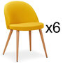 Voir la diapositive 4 : Paris Prix Lot de 6 Chaises Scandinaves Tissu  Morro  78cm Jaune