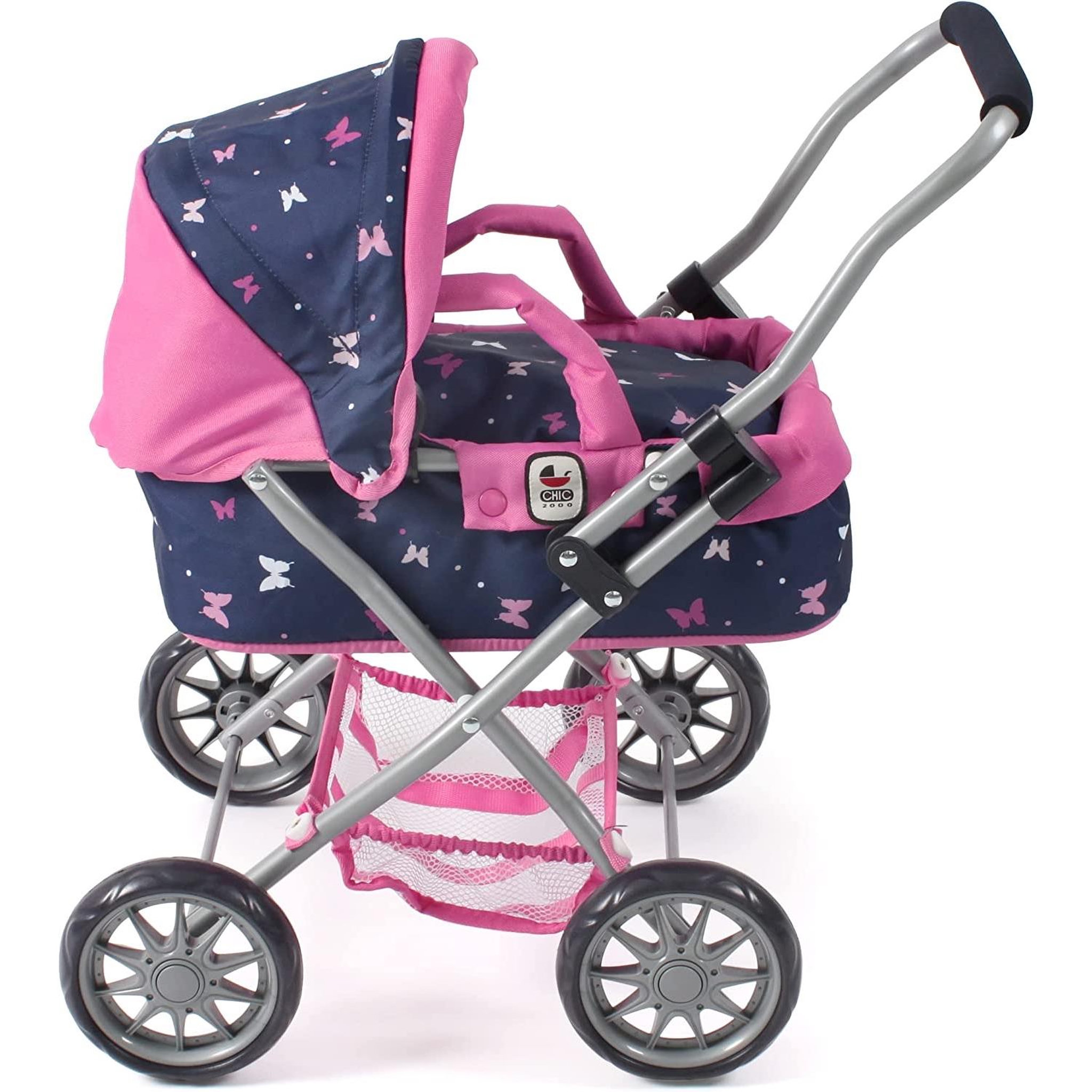 Voir la diapositive 2 : BAYER CHIC 2000 Poussette pour poupée SMARTY Bleu Rose Papillons