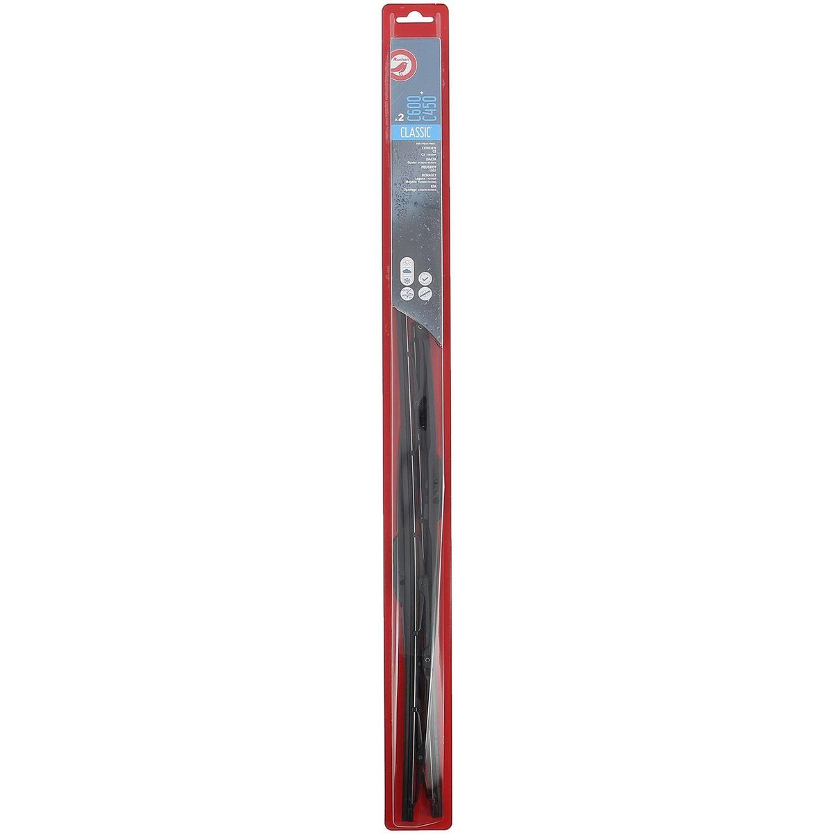 AUCHAN 2 balais d'essuie-glace WEST CLASSIC WIPER BLADE (600+450MM)