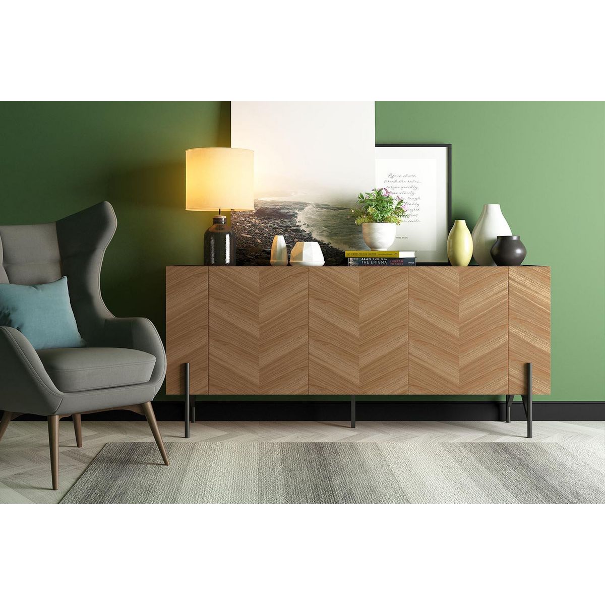 CONCEPT USINE Buffet vintage 3 placards SEQUOIA