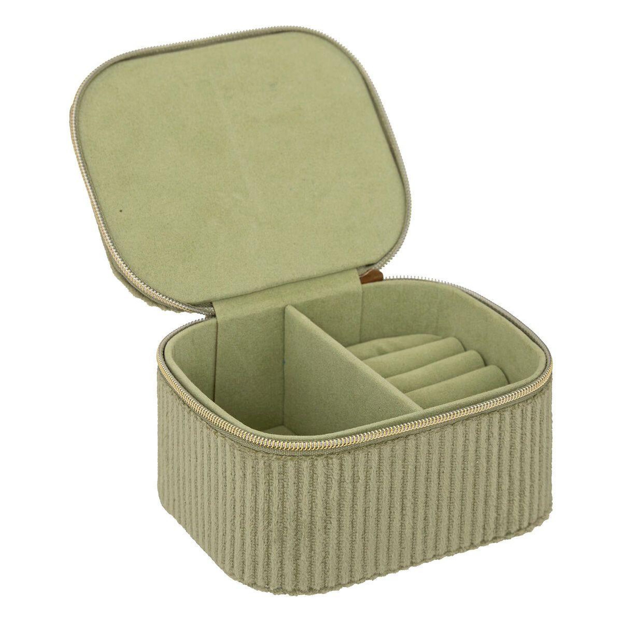 Voir la diapositive 2 : ATMOSPHERA Boîte à Bijoux en Velours  Enya  11cm Vert
