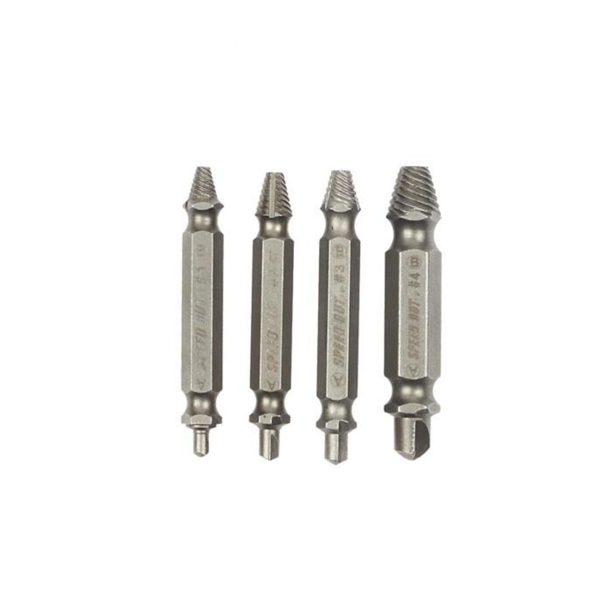 Paris Prix Lot de 4 Extracteurs de Vis  Speed  20cm Argent