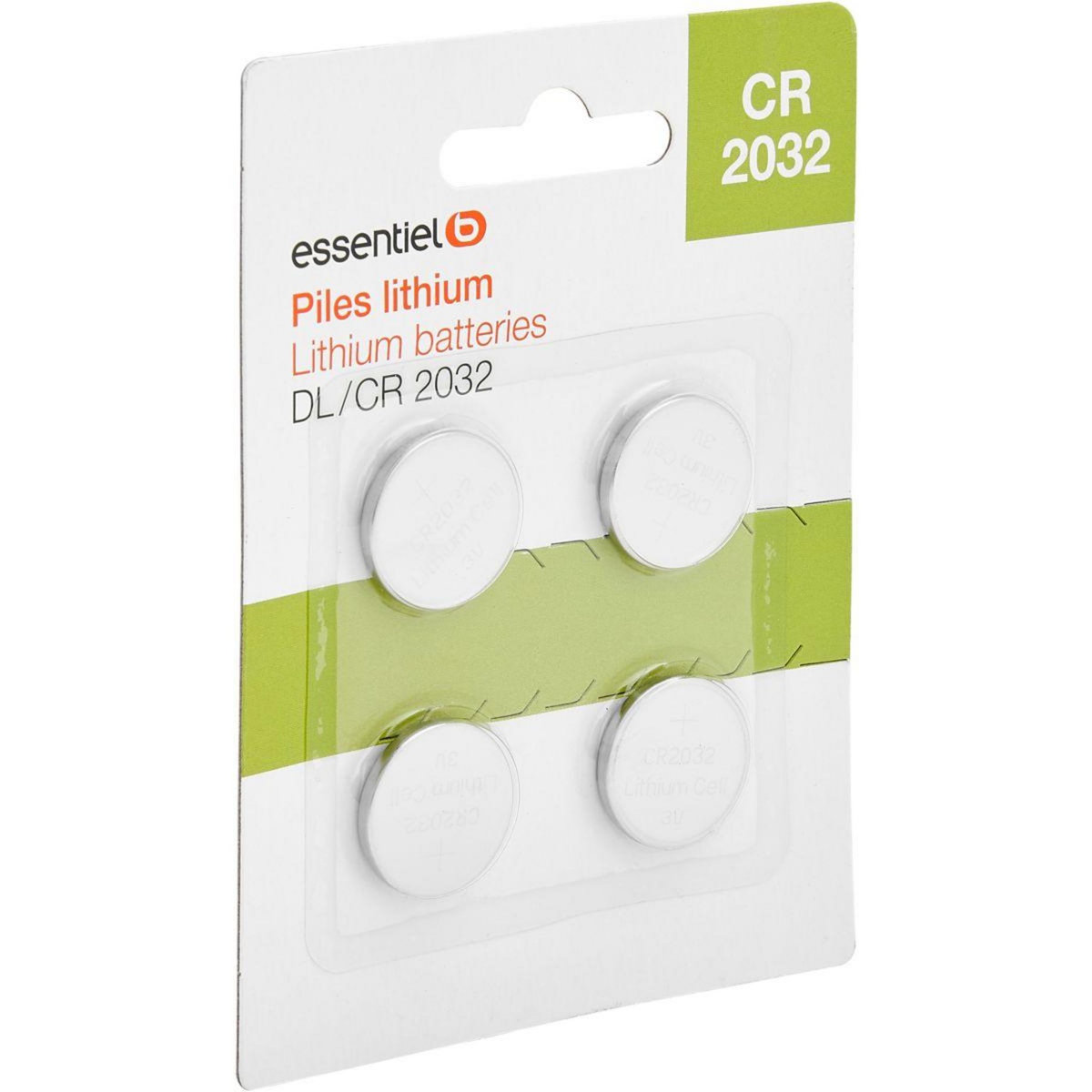 ESSENTIEL B Pile Lot 4 piles lithium CR 2032