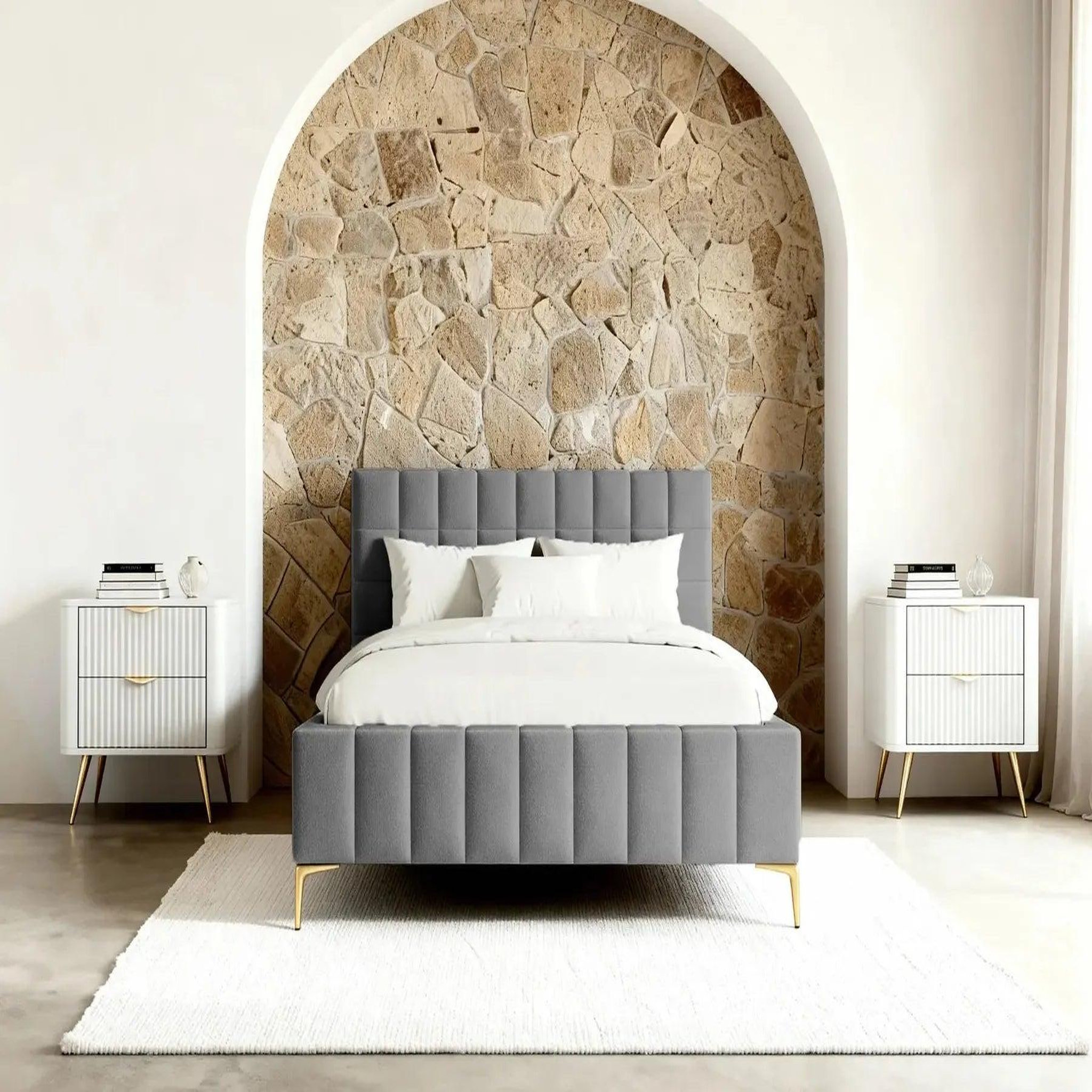 Voir la diapositive 3 : CASANOVA PARIS Gregoire - lit coffre tissu chiné