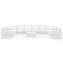 Voir la diapositive 3 : VIDAXL Salon de jardin 9 pcs Blanc Bois de pin massif