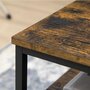 HOMCOM Table basse rectangulaire design industriel avec étagère acier noir panneaux aspect vieux bois veinage
