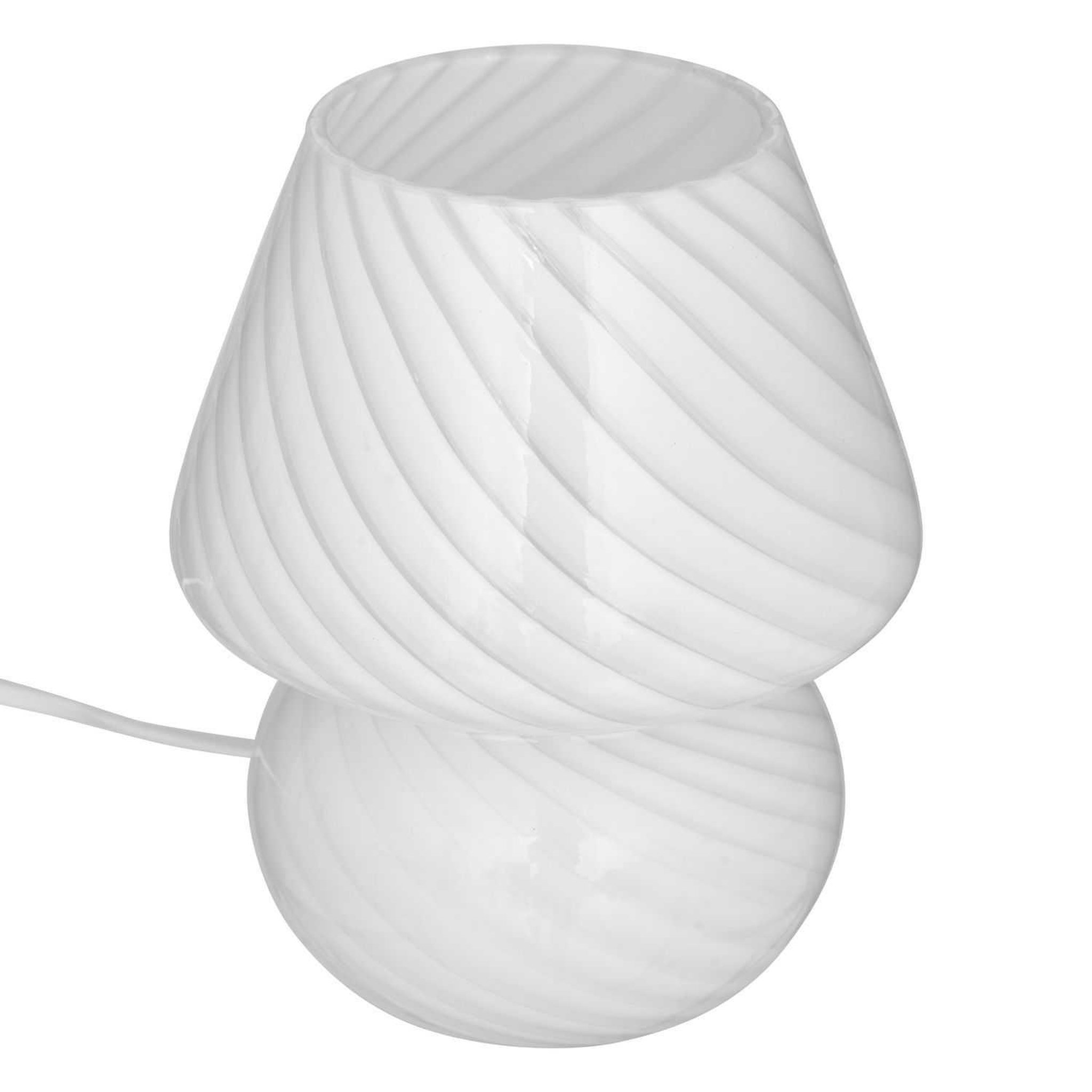 ATMOSPHERA Lampe champignon en verre - hauteur 18 cm - blanc