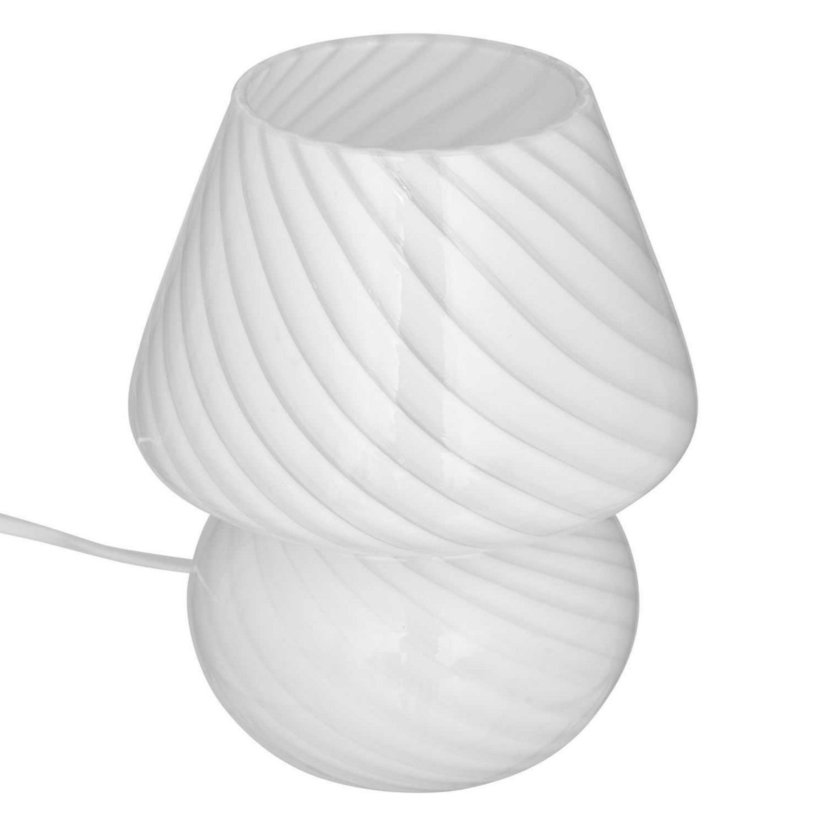 ATMOSPHERA Lampe champignon en verre - Hauteur 18 cm - Blanc