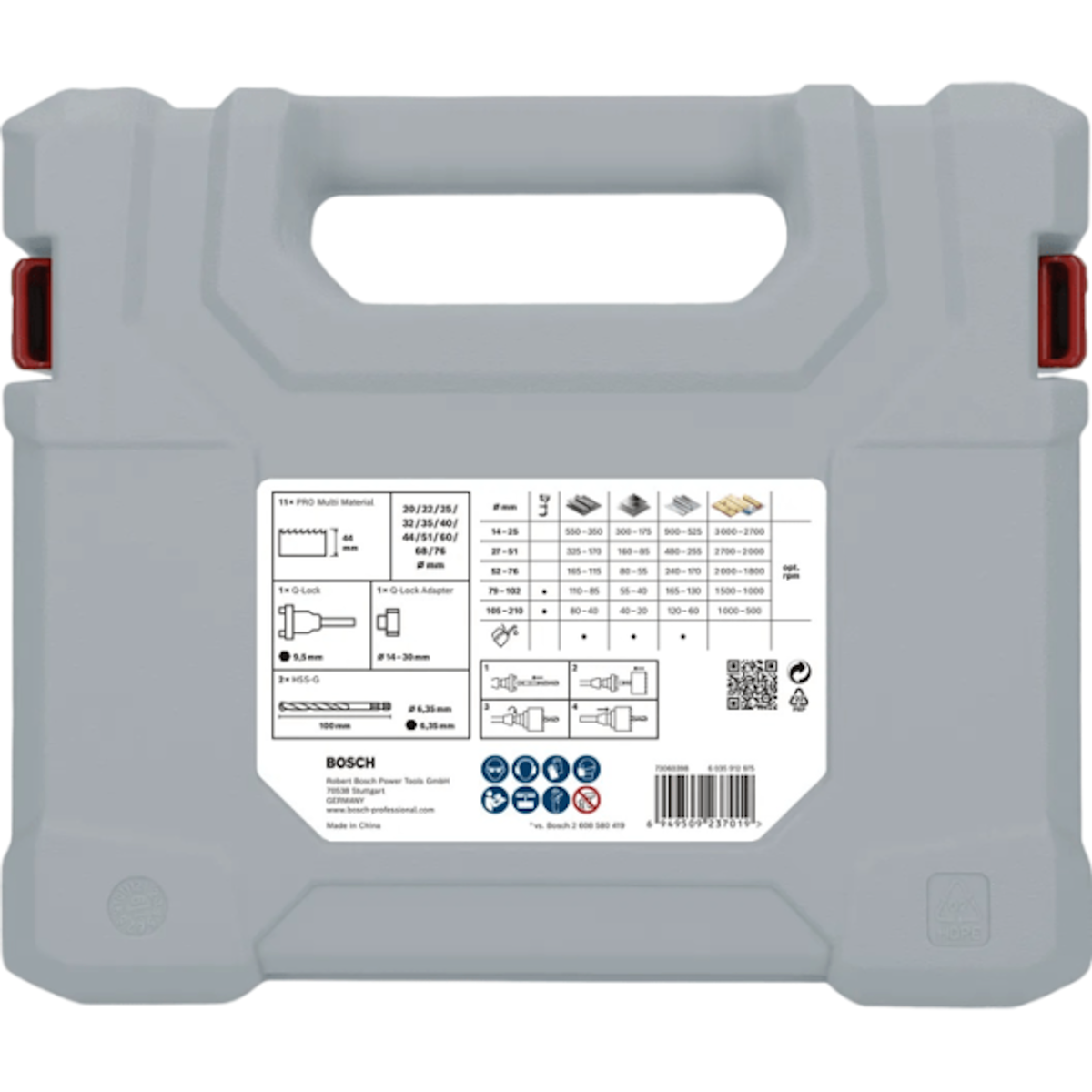 Bosch Professional Coffret de scies trépans BOSCH PROFESSIONAL - PRO Multi Material - 15pcs - 20 a 76mm - Pour perceuses et visseuses