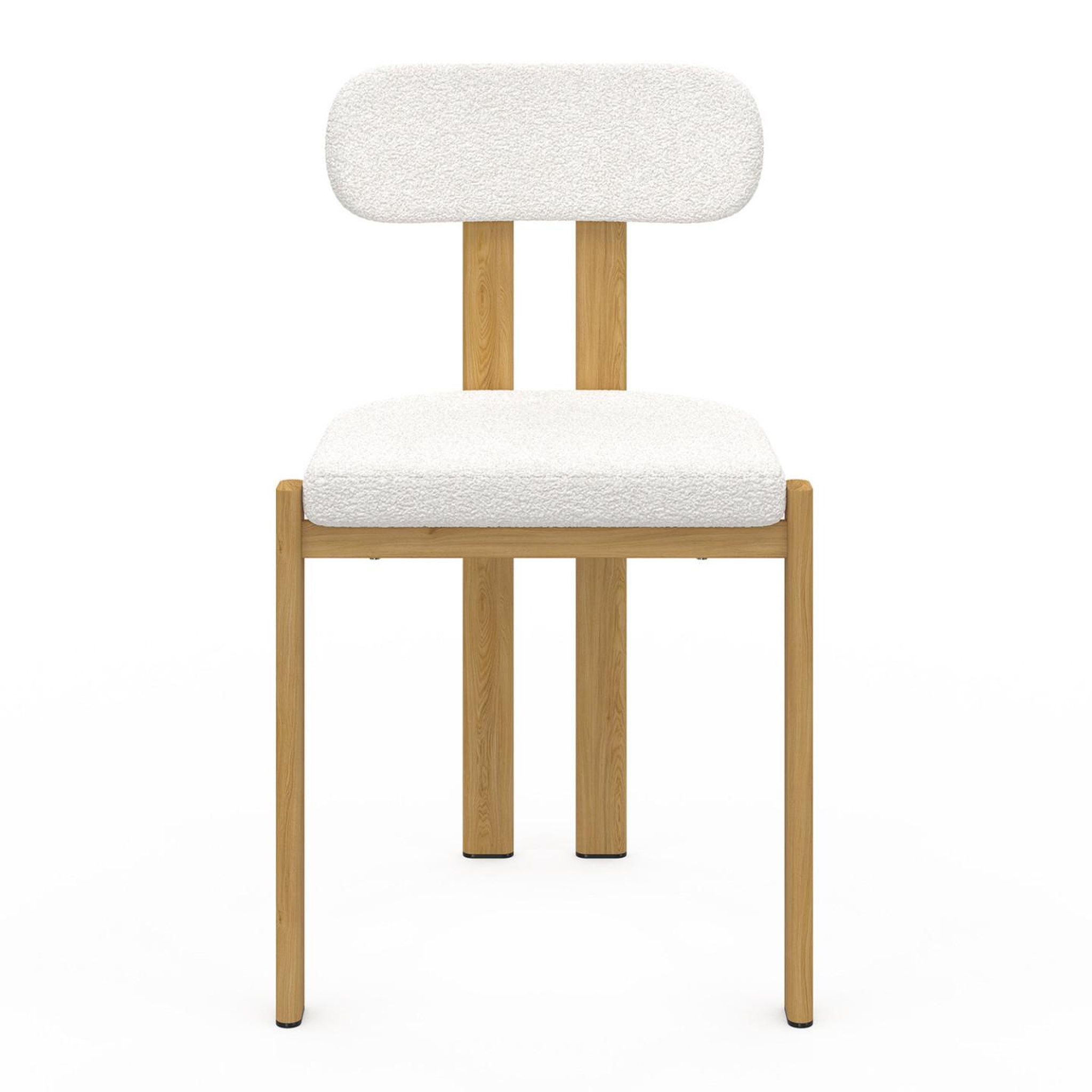 Voir la diapositive 3 : ID MARKET Lot de 4 chaises esma en métal effet bois et tissu bouclette pour salle à manger