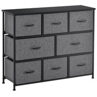 HOMCOM Commode 8 tiroirs meuble de rangement tiroir en tissu pliant -  structure acier noir - 100 x 30 x 78 cm