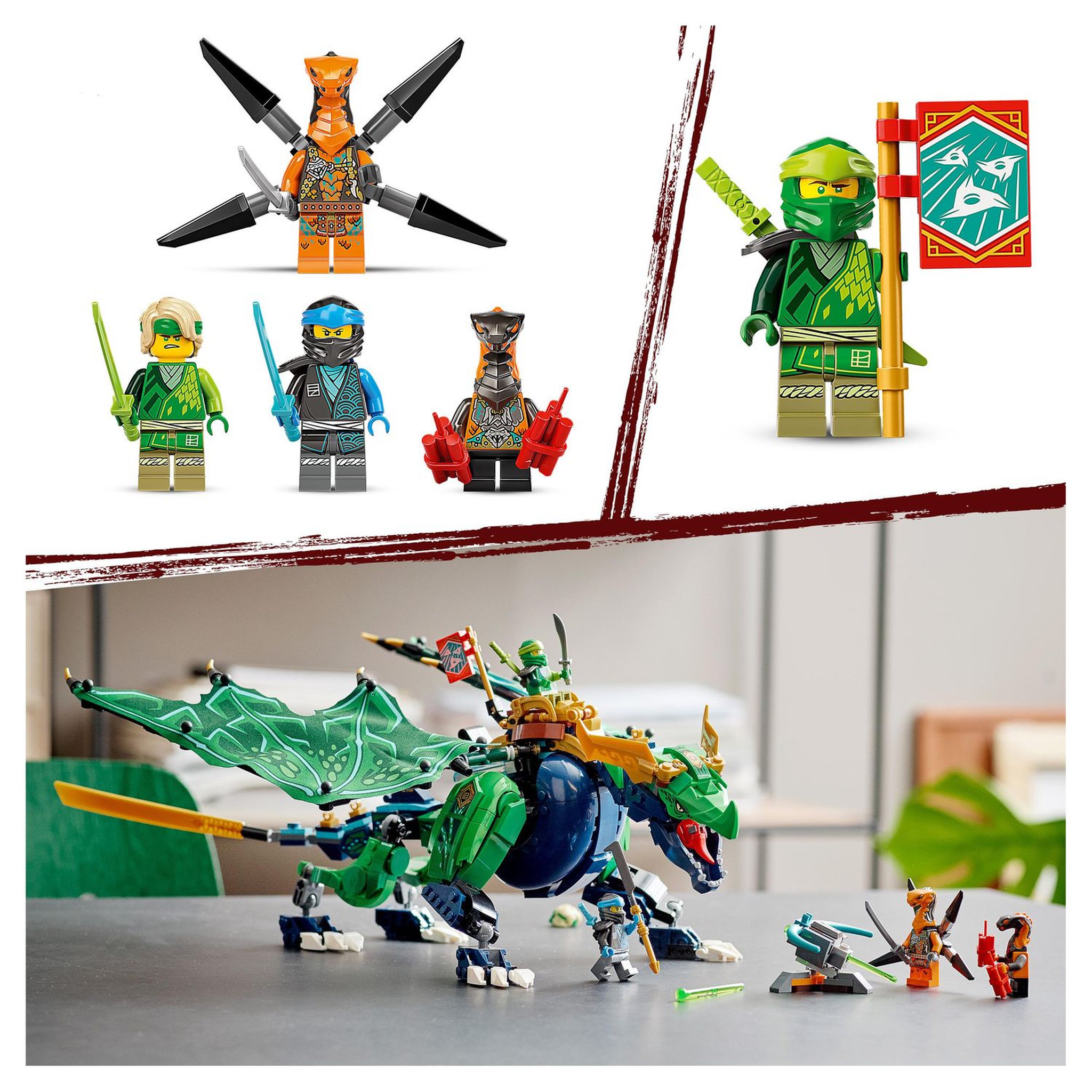 Voir la diapositive 7 : LEGO Ninjago 71766 - Le dragon légendaire de Lloyd, Jouet pour Filles et Garçons +8 Ans avec Figurines Serpent Vipère et Python avec bannière de mission à collectionner