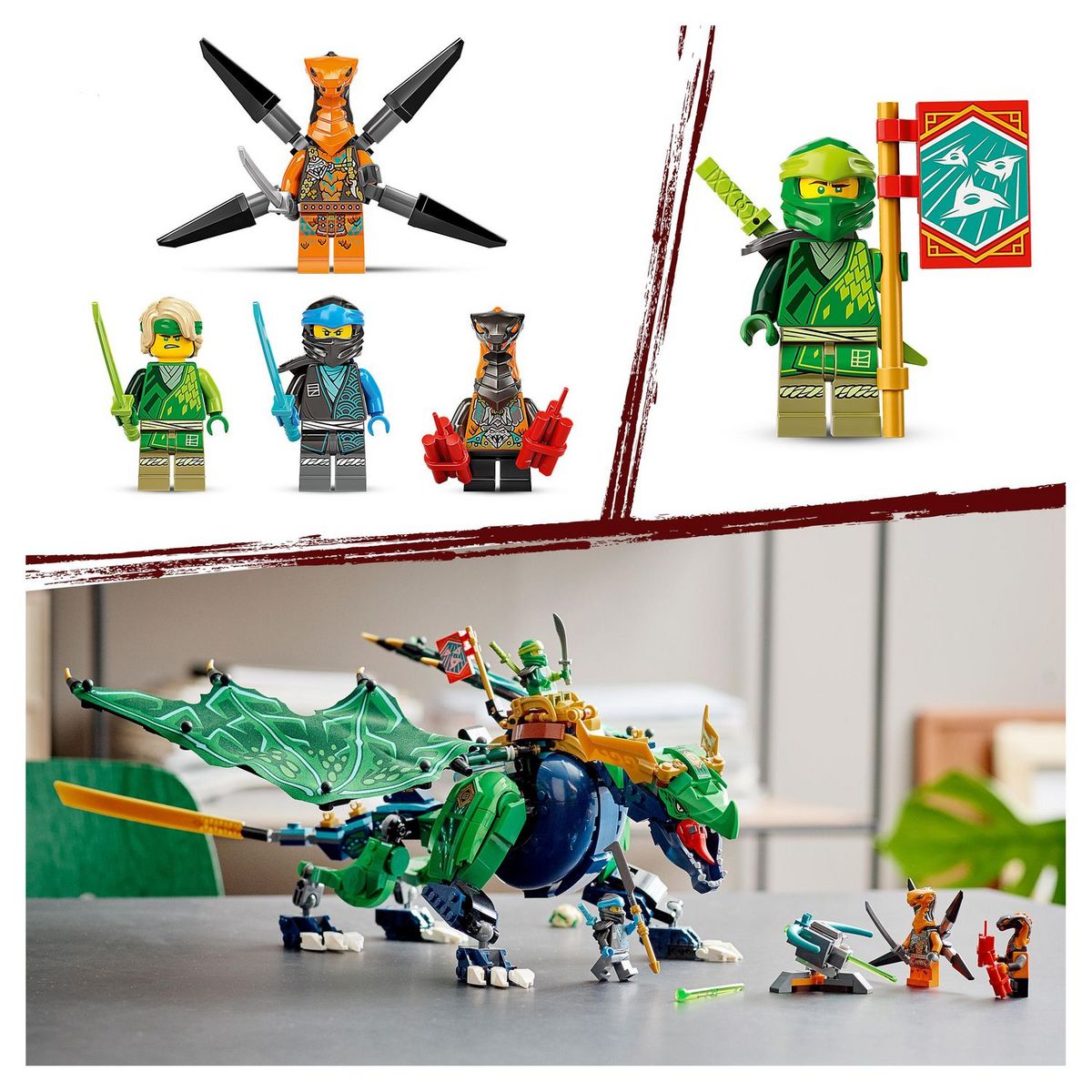 LEGO Ninjago 71766 - Le dragon légendaire de Lloyd, Jouet pour Filles et Garçons +8 Ans avec Figurines Serpent Vipère et Python avec bannière de mission à collectionner