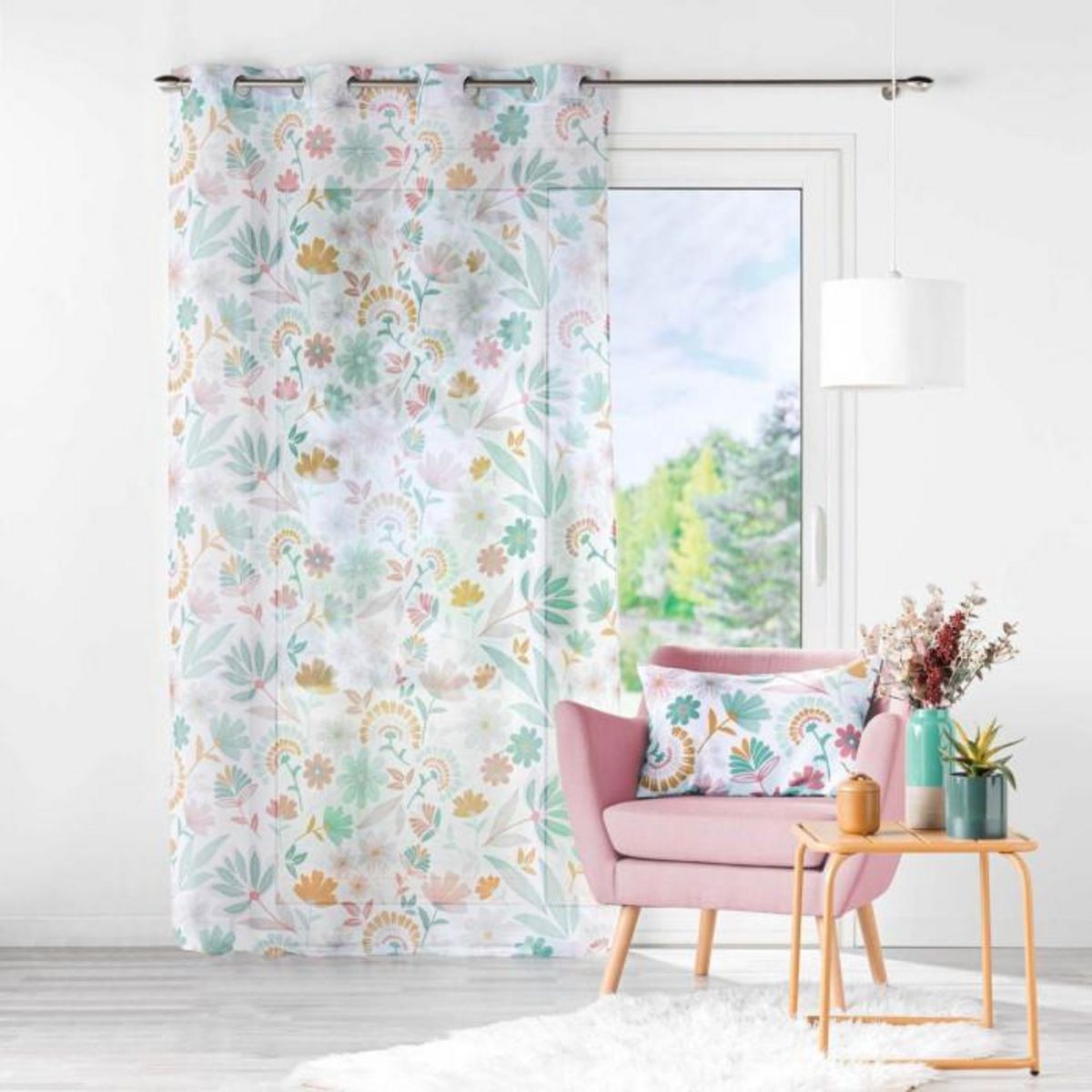 Paris Prix Rideau Voilage à Œillets Imprimé  Indiana  140x240cm Multicolore