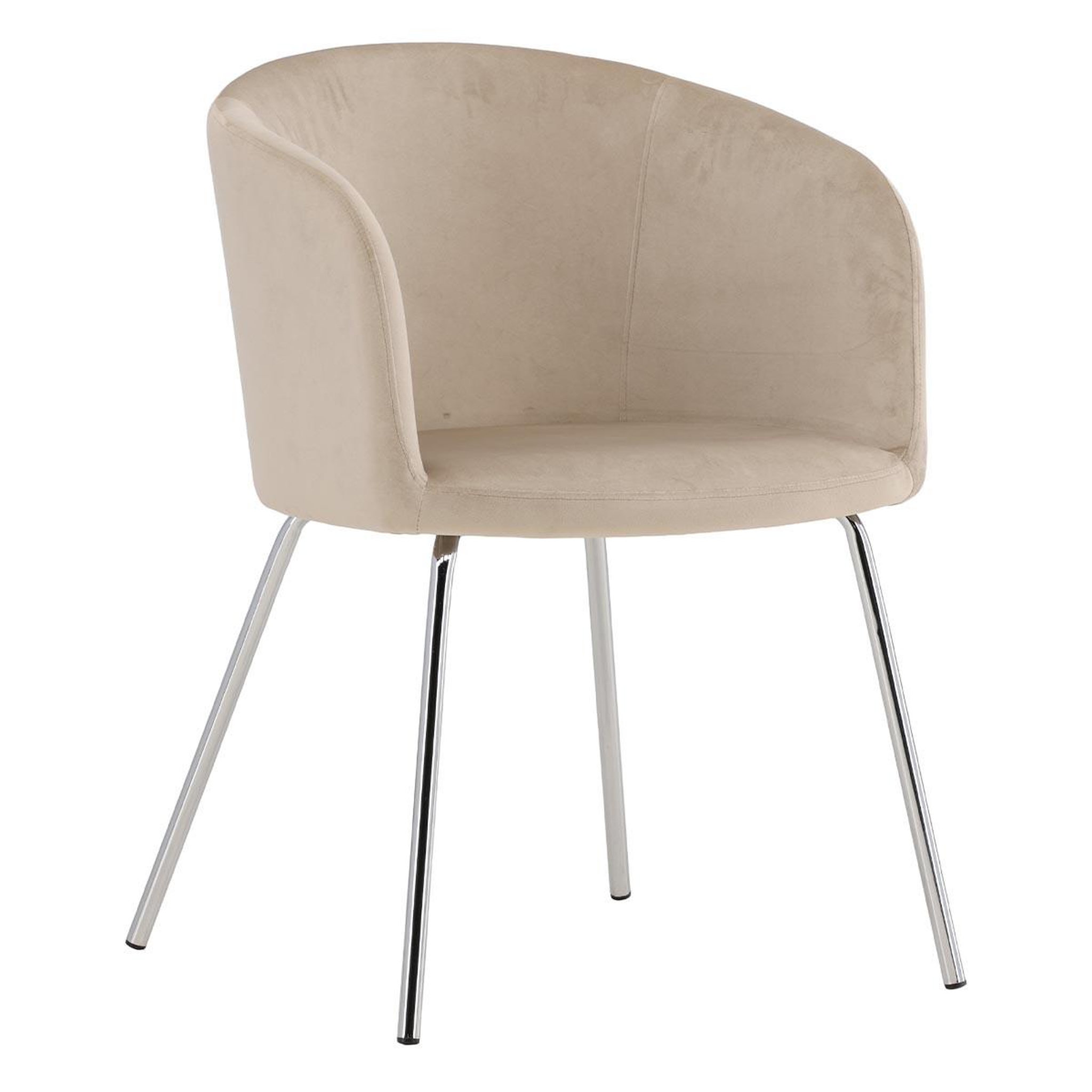 Paris Prix Chaise en velours  berit  78cm beige & argent