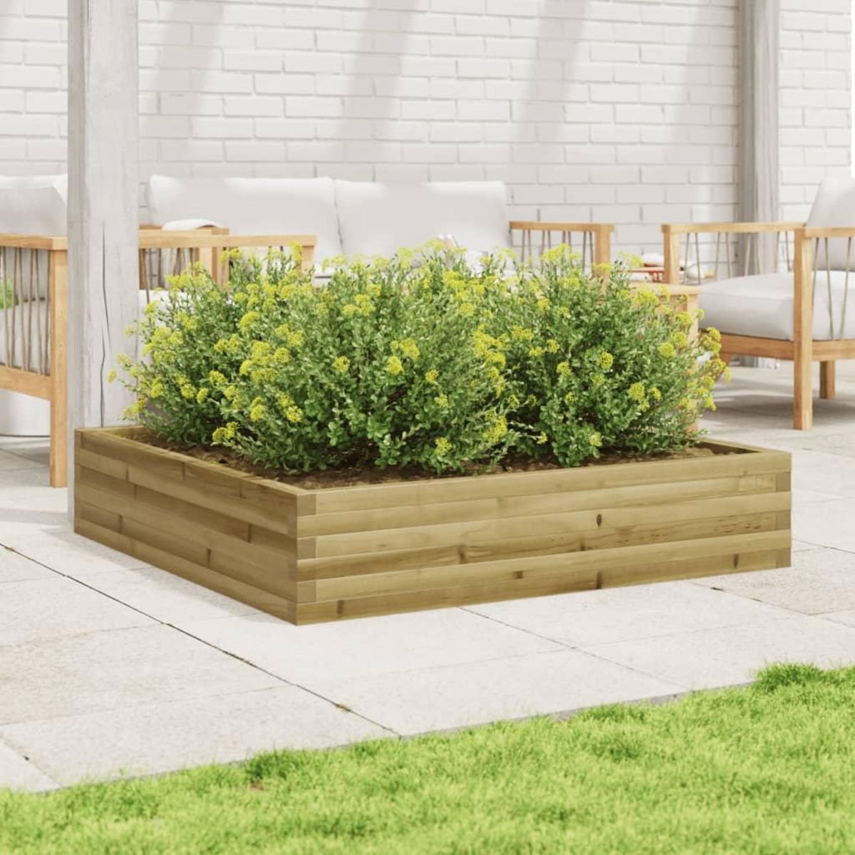 VIDAXL Jardiniere 110x110x23 cm bois de pin impregne