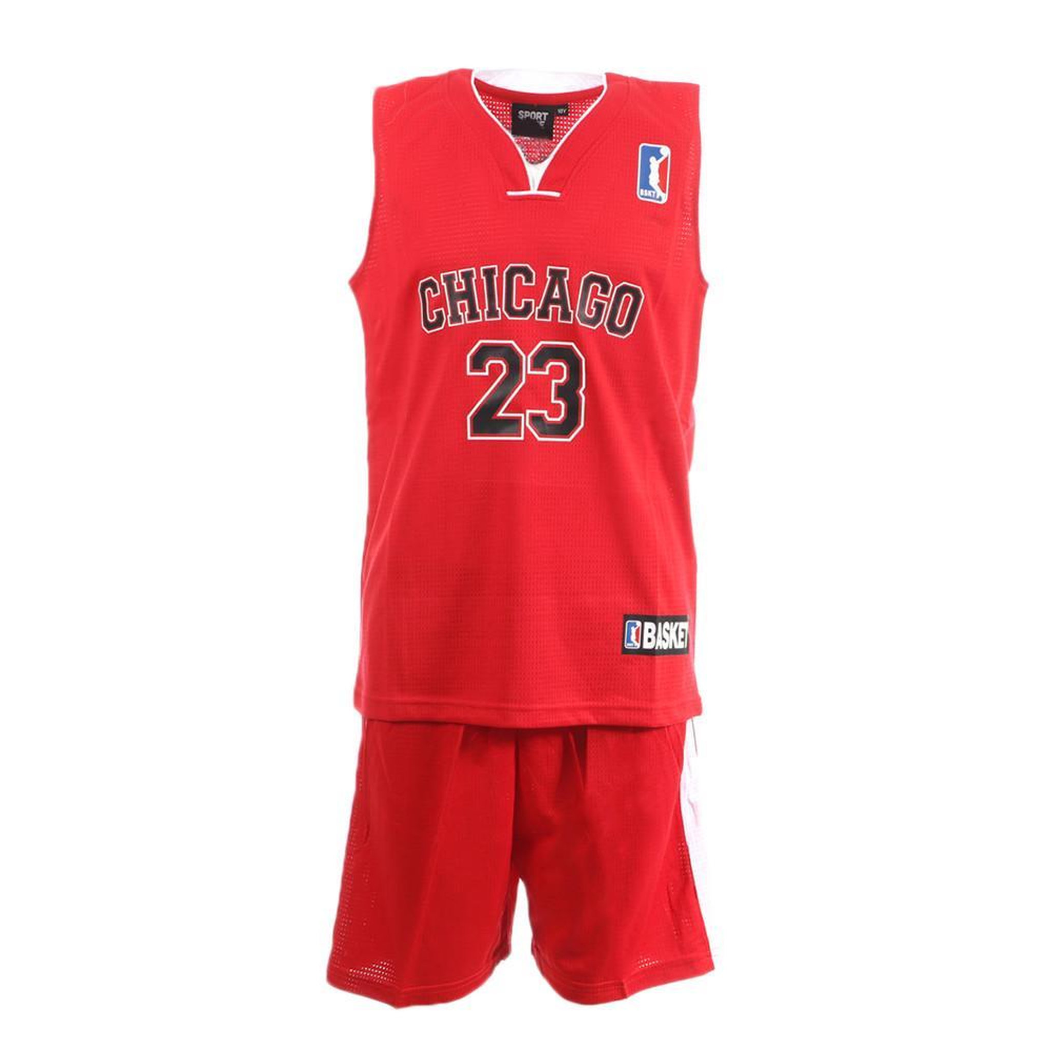 Voir la diapositive 1 : SPORTZONE Chicago Ensemble de basket Rouge/Noir Enfant Sport Zone