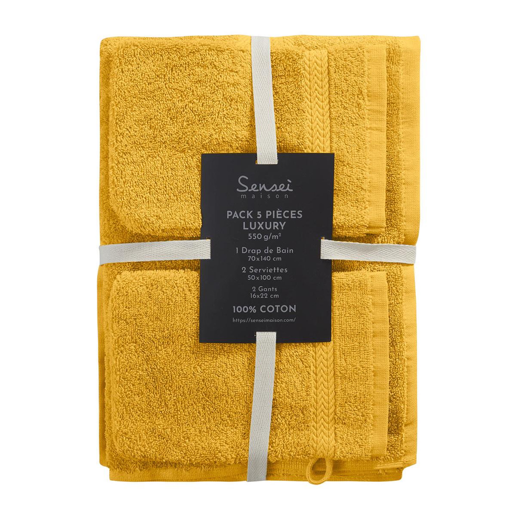 Voir la diapositive 4 : Sensei Maison Ensemble de bain 5 pièces (1 drap de bain + 2 serviettes de toilette + 2 gants) LUXURY