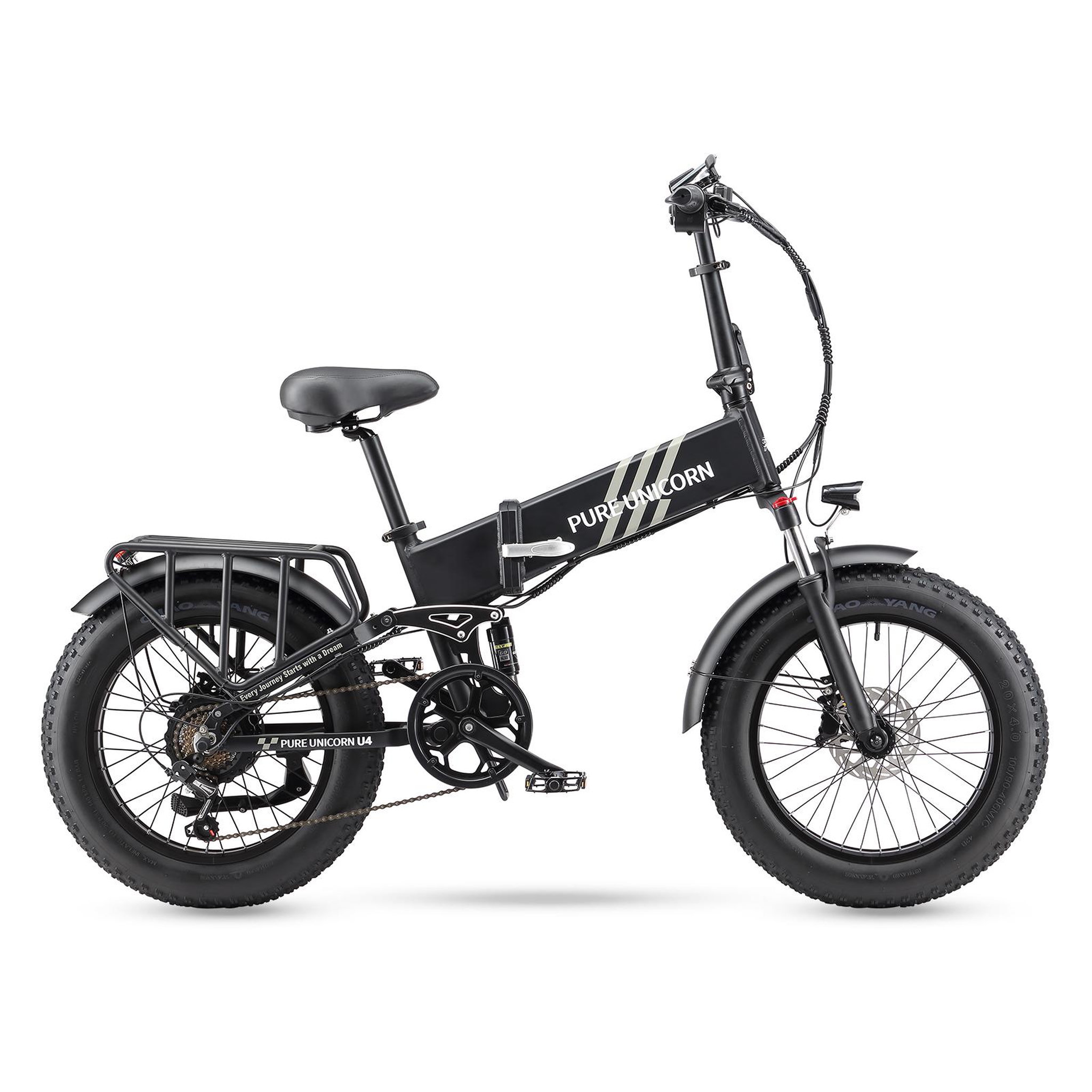 PURE UNICORN Vélo électrique pliable PURE UNICORN U4, Fat Bike, noir
