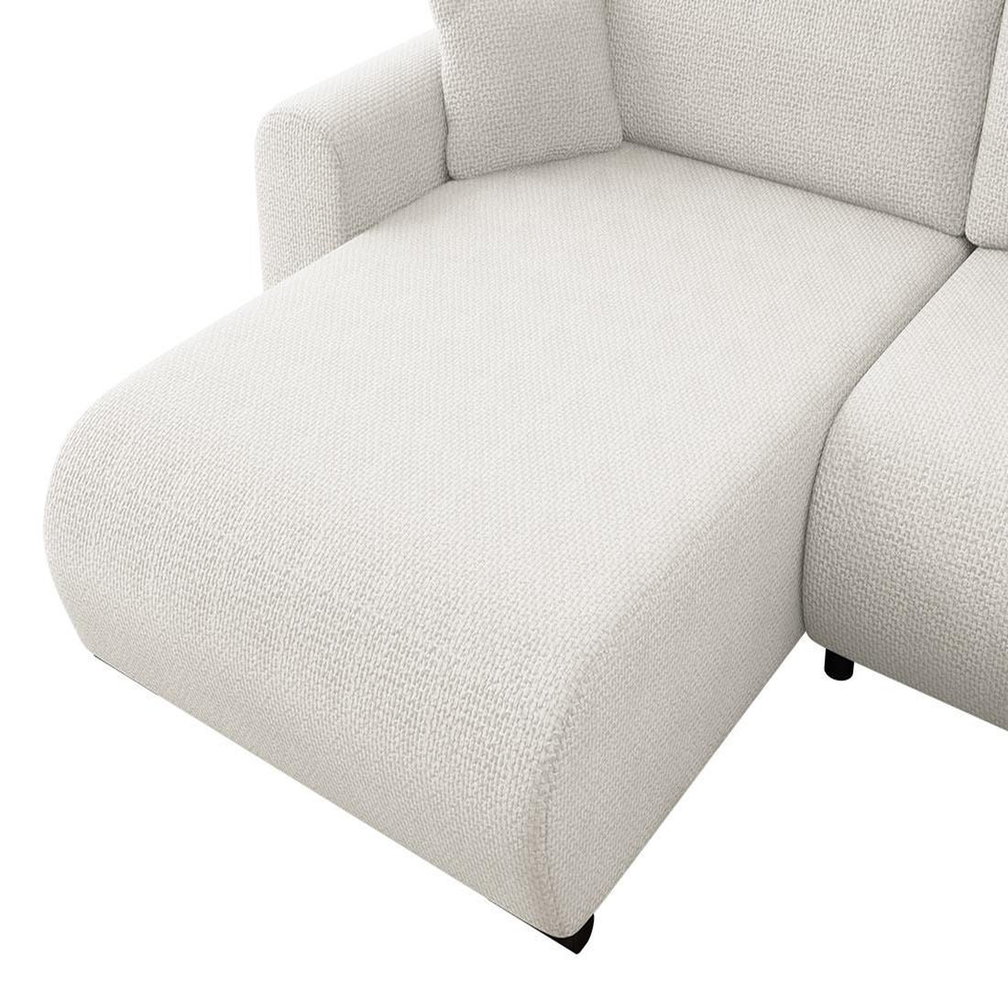 Voir la diapositive 5 : BEST MOBILIER Rosalie - canapé d'angle réversible 4 places convertible avec coffre en velours texturé