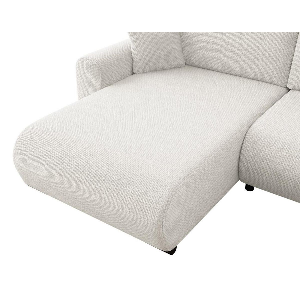 BEST MOBILIER Rosalie - canapé d'angle réversible 4 places convertible avec coffre en velours texturé