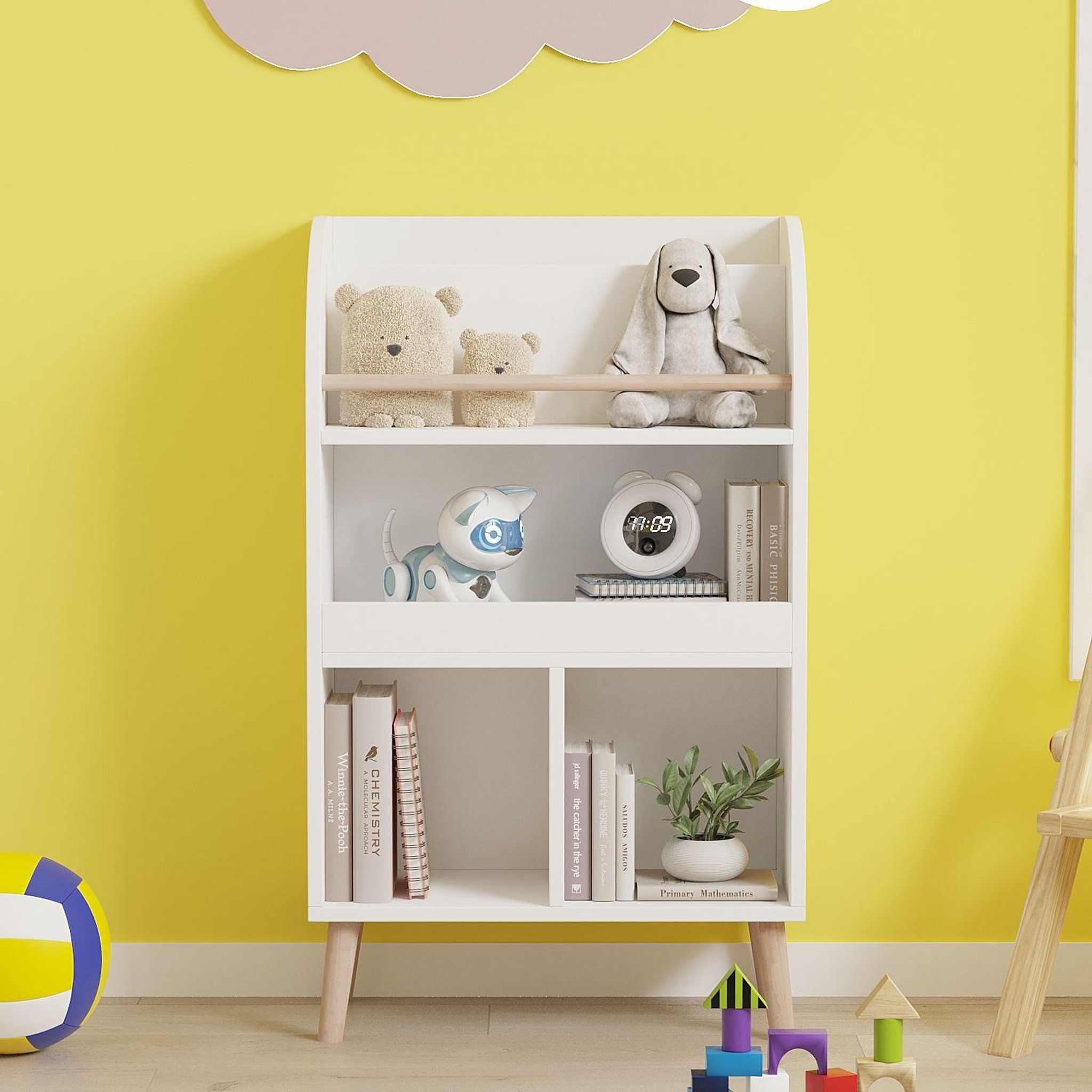 Voir la diapositive 3 : Habitat et Jardin Bibliothèque en bois  minola  - 60 x 30 x 102 cm - blanc