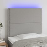 VIDAXL Tete de lit a LED Gris clair 100x5x118/128 cm Tissu