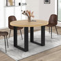 Voir la diapositive 4 : ID MARKET Table à manger extensible ronde PHOENIX 4-6 personnes bois et noir 110-150 cm