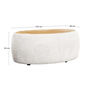 Voir la diapositive 5 : BEST MOBILIER Mahina - table basse ovale - en tissu bouclette et plateau effet bois - 114 cm