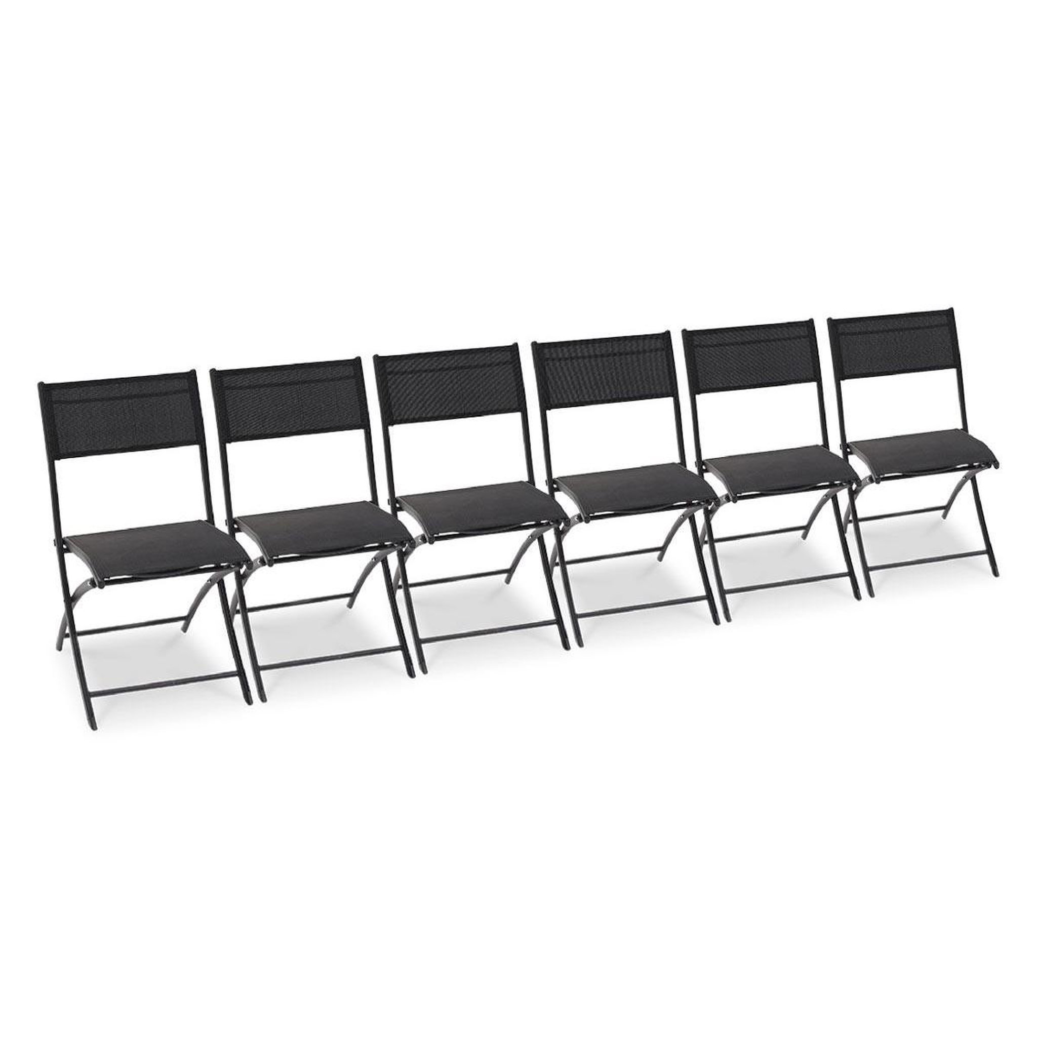 DCB GARDEN Lot de 6 Chaises de Jardin Pliantes  Boston  82cm Gris Anthracite