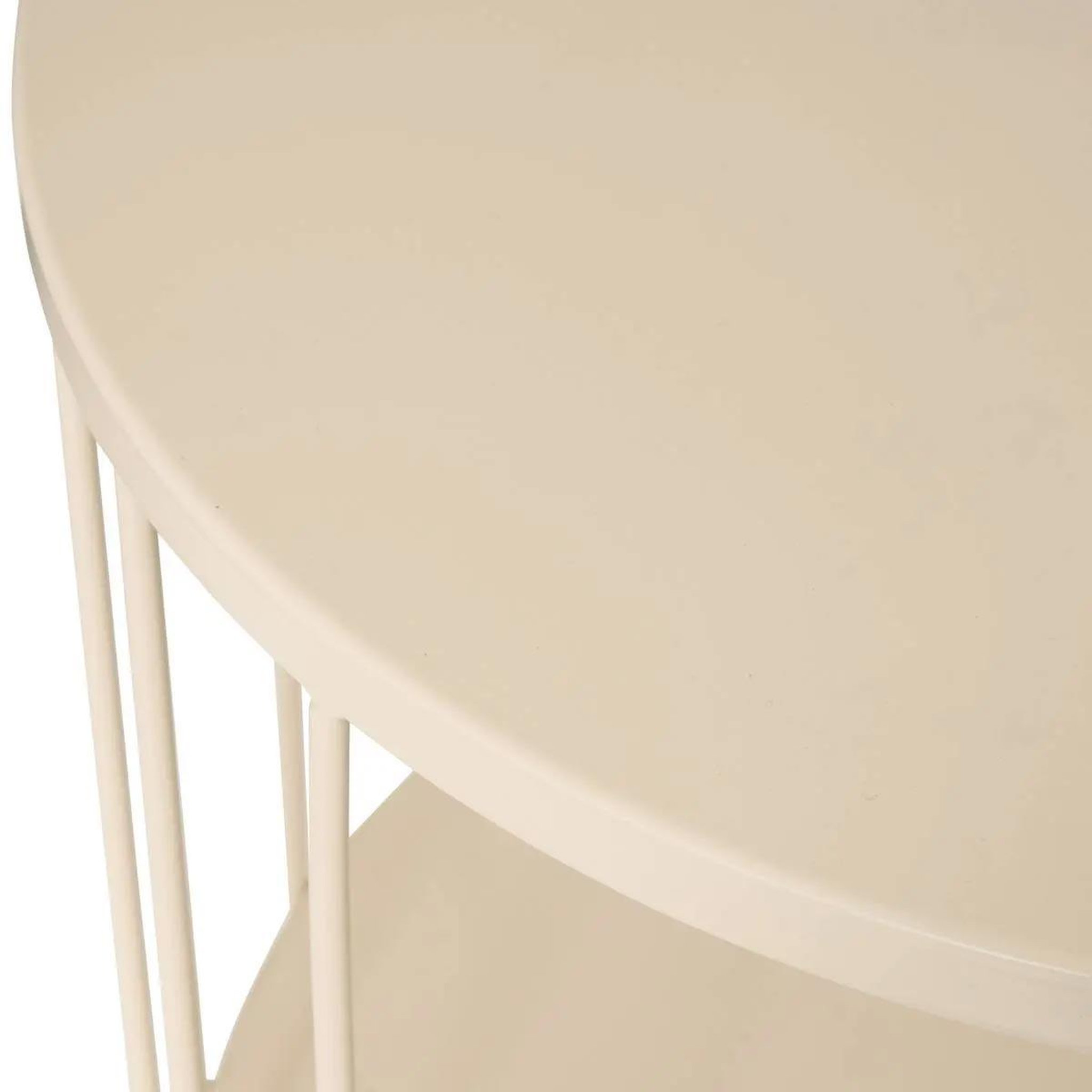 Voir la diapositive 2 : ATMOSPHERA Table d'Appoint Design Métal  Kobu  52cm Beige