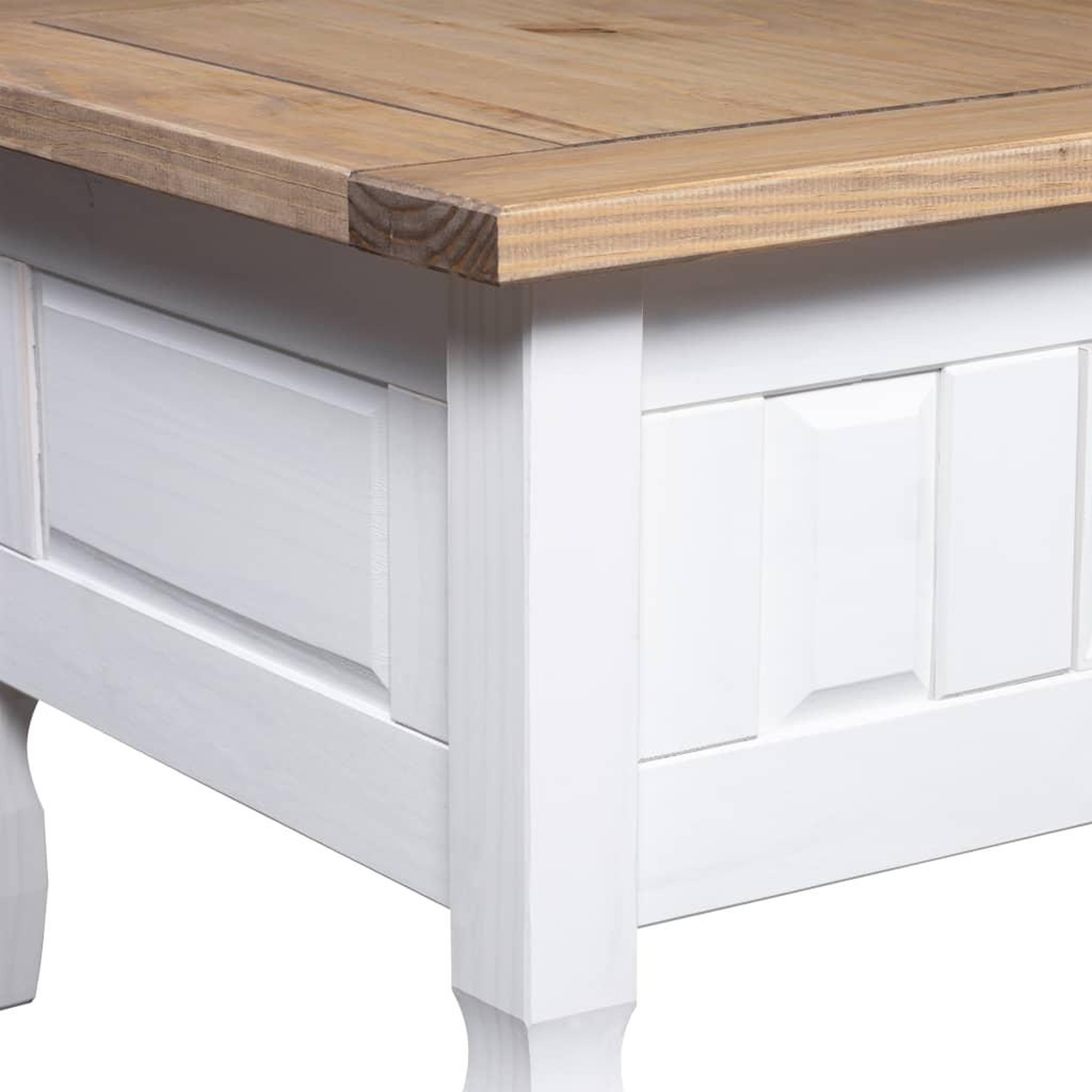 Voir la diapositive 5 : VIDAXL Table basse Pin mexicain Gamme  Blanc 100x55x44 cm