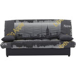 MARKET24 Banquette clic clac 3 places - Motif New York jaune - Style Contemporain - L 190 x P92 cm - MILA